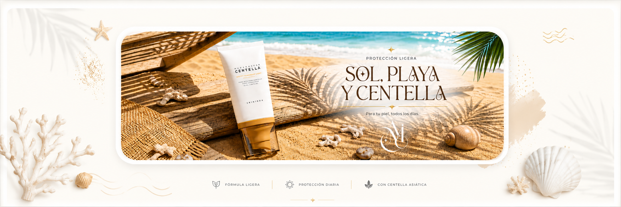 Protección ligera para sol, playa y centella con Air-Fit Suncream Light de SKIN1004